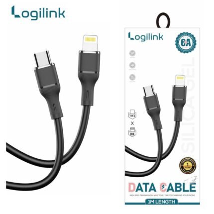 Logilink Type C To Lightning Silicone Fast Charging Data Cable 1m (1 Year Warranty) Black,Grey,White
