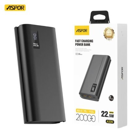 Aspor A336 Power Bank 20000mah 22.5w High Capacity With Led Display Fast Charging